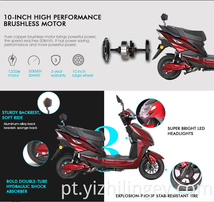 Motocicleta elétrica adulta motocicleta elétrica em scooters elétricas com novo design